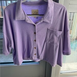 Chaser Lavender Button-Up Top
